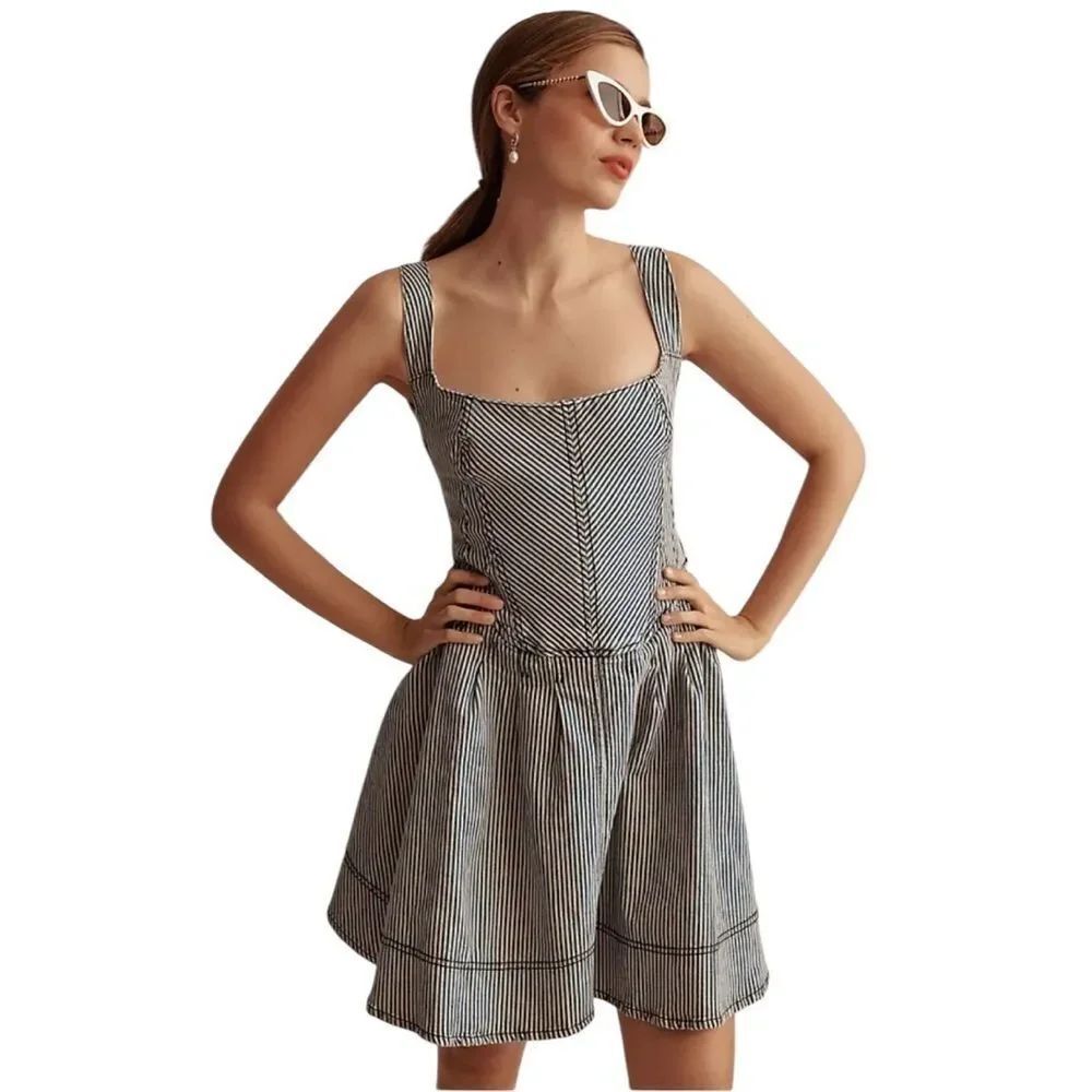 NWT Anthropologie Pilcro and the letterpress size med fit flare striped dress